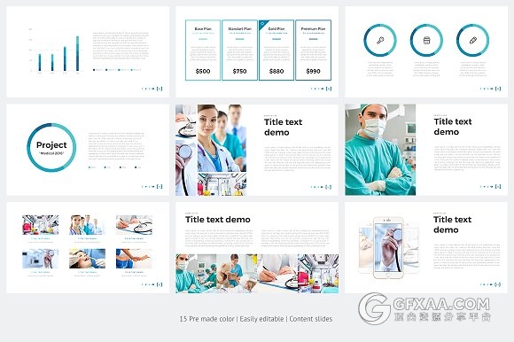 15种配色医生医疗研究行业通用PPT模板 - 顶尖PPT