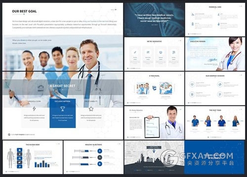 医学研究生物化学研究多用途PPT模板 - 顶尖PPT