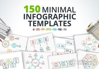 150个精美PPT图形图标模板多种格式文件 - 顶尖PPT