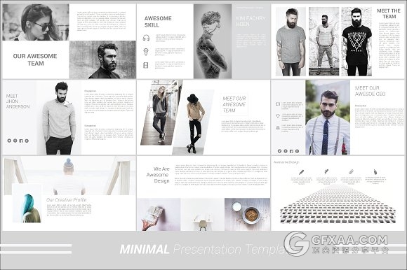 扁平化简约文艺摄影图片展示keynote模板 - 顶尖PPT