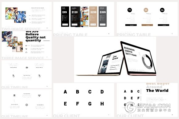 50多页极简文艺杂志风格PPT模板 - 顶尖PPT