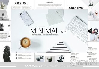 简约文艺摄影艺术图片展示PPT模板 - 顶尖PPT