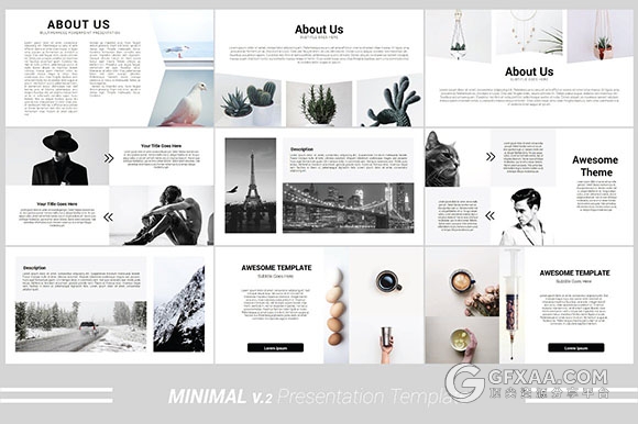 简约文艺摄影艺术图片展示keynote模板 - 顶尖PPT