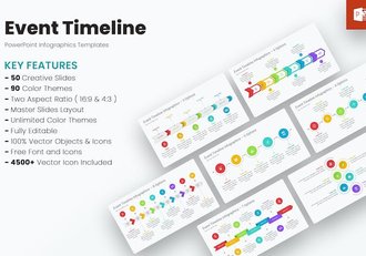 事件时间线规划流程展示PPT模板 - 顶尖PPT