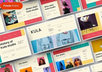 彩色时尚流行商务风格PPT模板 - 顶尖PPT