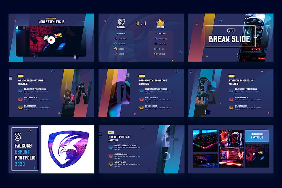 电竞战队介绍赛事规划游戏竞技keynote模板 - 顶尖PPT