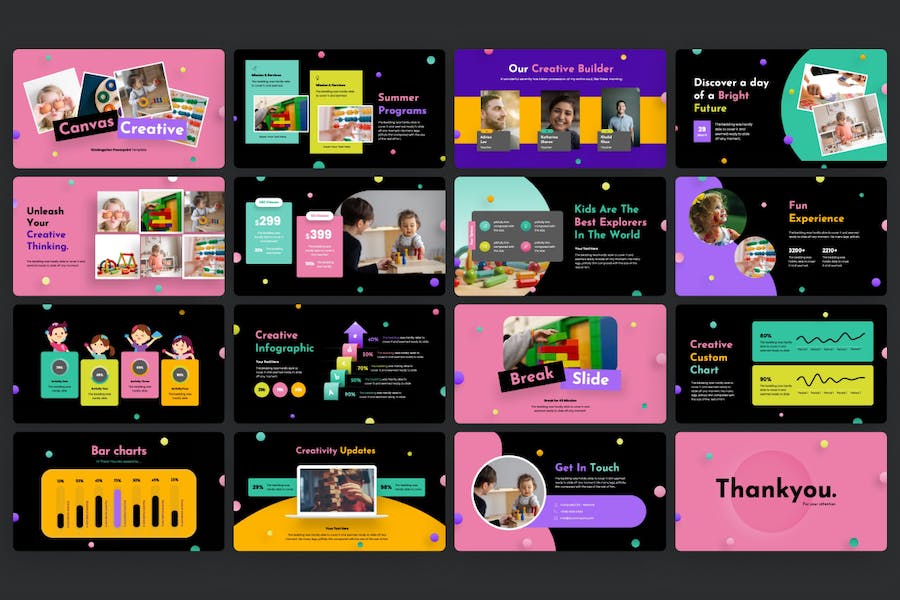 创意卡通风格婴幼儿启蒙PPT模板 - 顶尖PPT