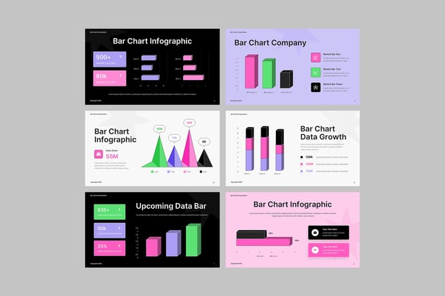 条形图数据统计分析PPT模板 - 顶尖PPT