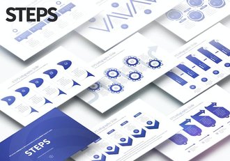 箭头指向步骤图形PPT模板 - 顶尖PPT