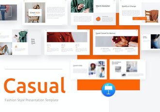 休闲时尚极简主义服装制作展示主题keynote模板 - 顶尖PPT