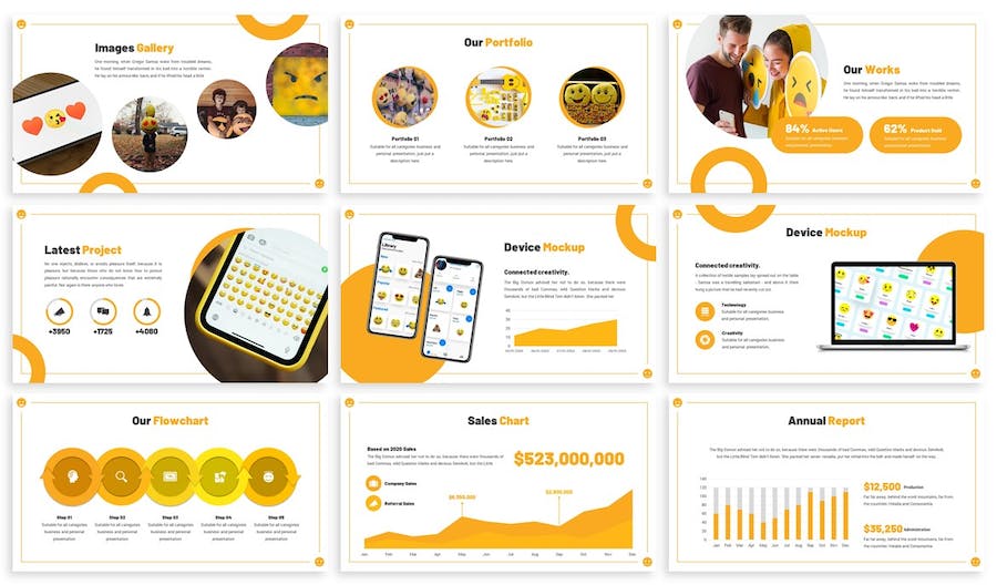 黄色表情符号创意设计PPT模板 - 顶尖PPT