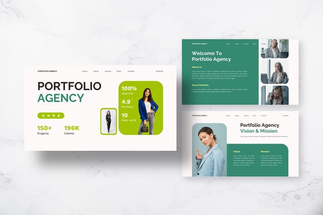 投资组合机构商业Powerpoint模板 - 顶尖PPT