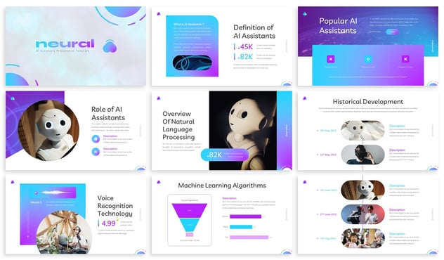 AI人工智能助理keynote模板 - 顶尖PPT