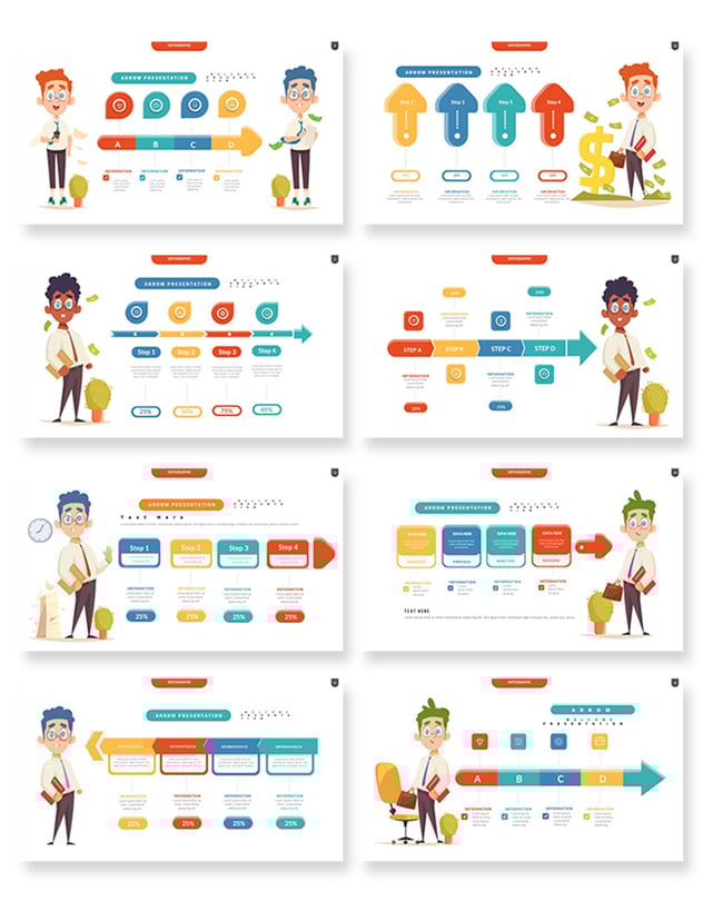 创意金融人物插画图形keynote模板 - 顶尖PPT