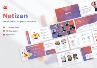 社交媒体APP应用竞品数据分析社交数据报告PPT模板 - 顶尖PPT