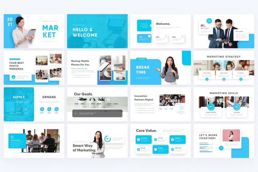数字营销主题PPT模板 - 顶尖PPT