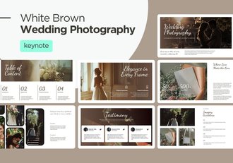 白棕色婚礼摄影keynote模板 - 顶尖PPT