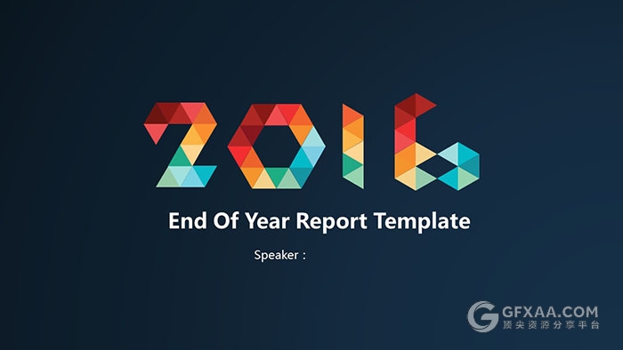 扁平化菱形切割创意设计PPT模板 - 顶尖PPT