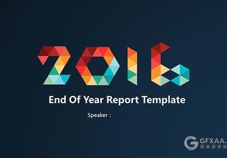 扁平化菱形切割创意设计PPT模板 - 顶尖PPT