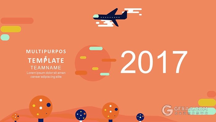 扁平化卡通图形设计PPT模板 - 顶尖PPT