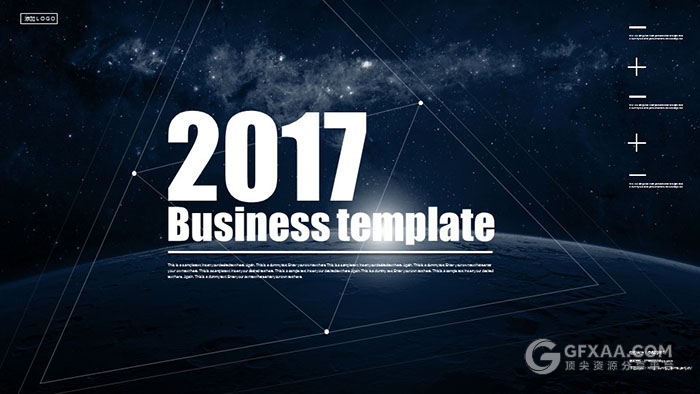 宇宙星空背景高端大气简约线条PPT模板 - 顶尖PPT