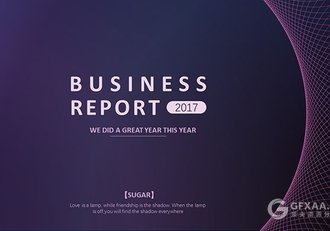 精美线条动画渐变紫色商务PPT模板 - 顶尖PPT