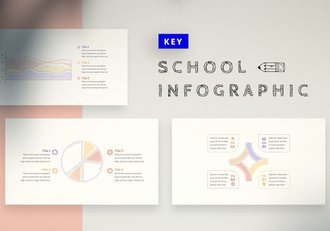 学校教育涂鸦信息图形Keynote模板 - 顶尖PPT