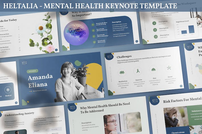 心理健康心理学介绍主题演讲keynote模板 - 顶尖PPT