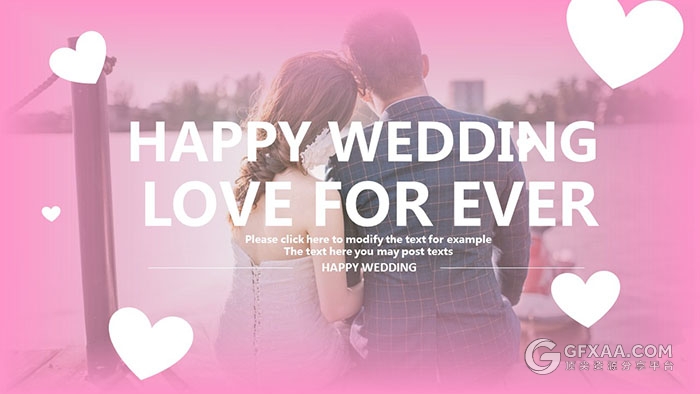 粉红婚礼现场现场播放PPT模板 - 顶尖PPT