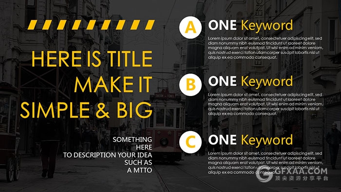 黑黄配色欧美风杂志风PPT模板 - 顶尖PPT