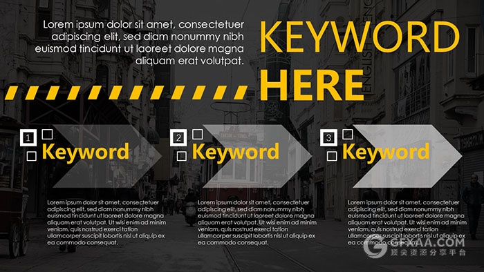 黑黄配色欧美风杂志风PPT模板 - 顶尖PPT