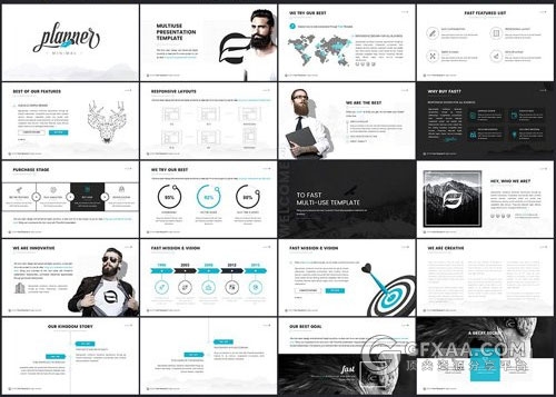 简约欧美风格高端大气通用PPT模板 - 顶尖PPT