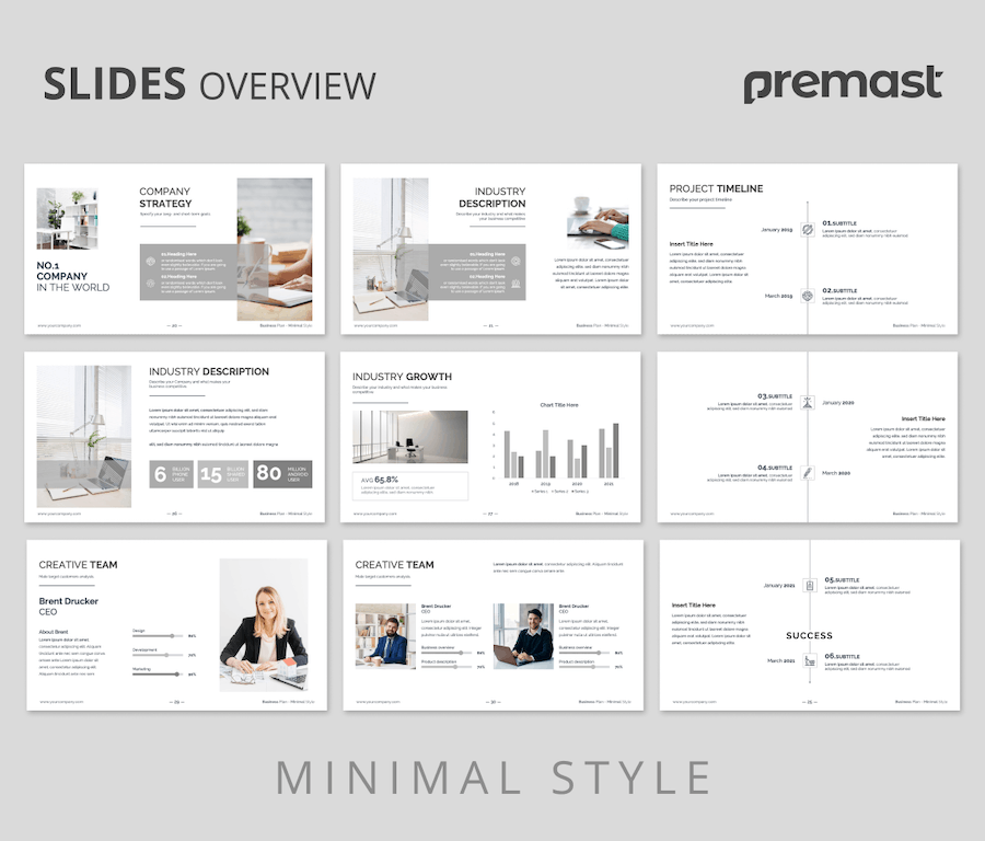 极简风格室内设计商业计划书PPT模板 - 顶尖PPT