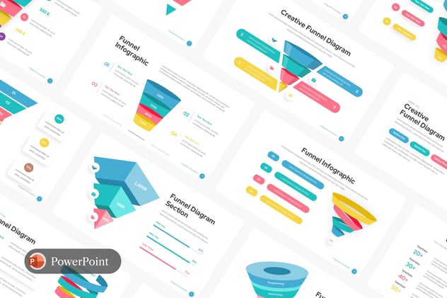 营销漏斗客户转化分析信息图形PPT模板 - 顶尖PPT