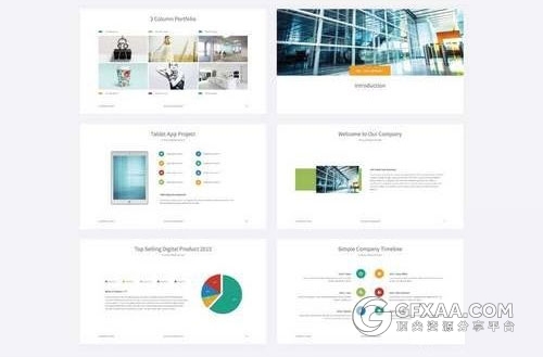 20种配色100多页扁平化商务PPT模板 - 顶尖PPT