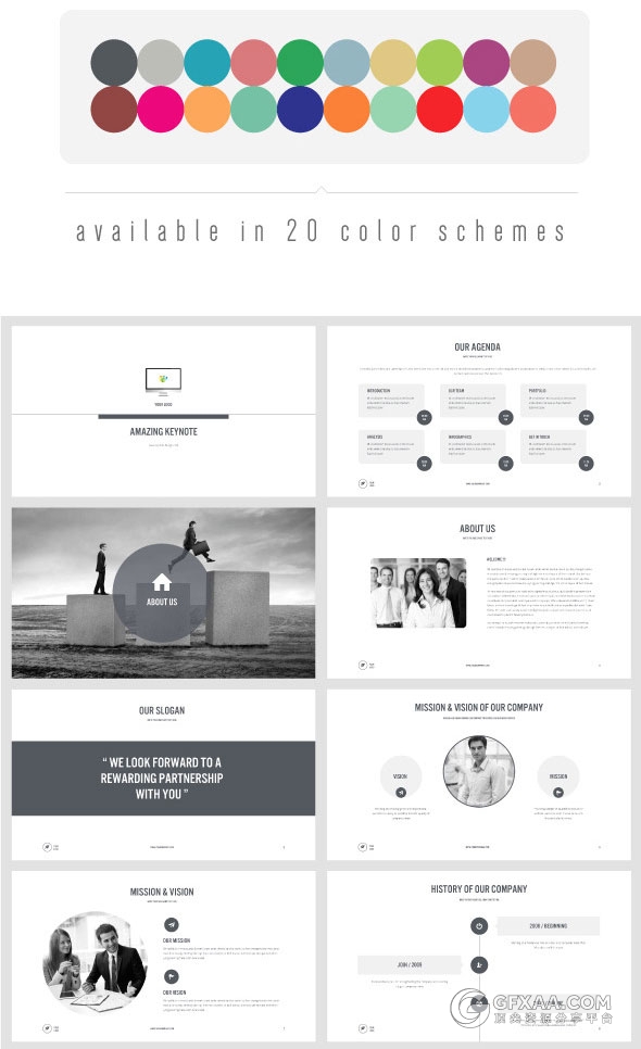 20种配色3200页总幻灯片商务PPT模板 - 顶尖PPT