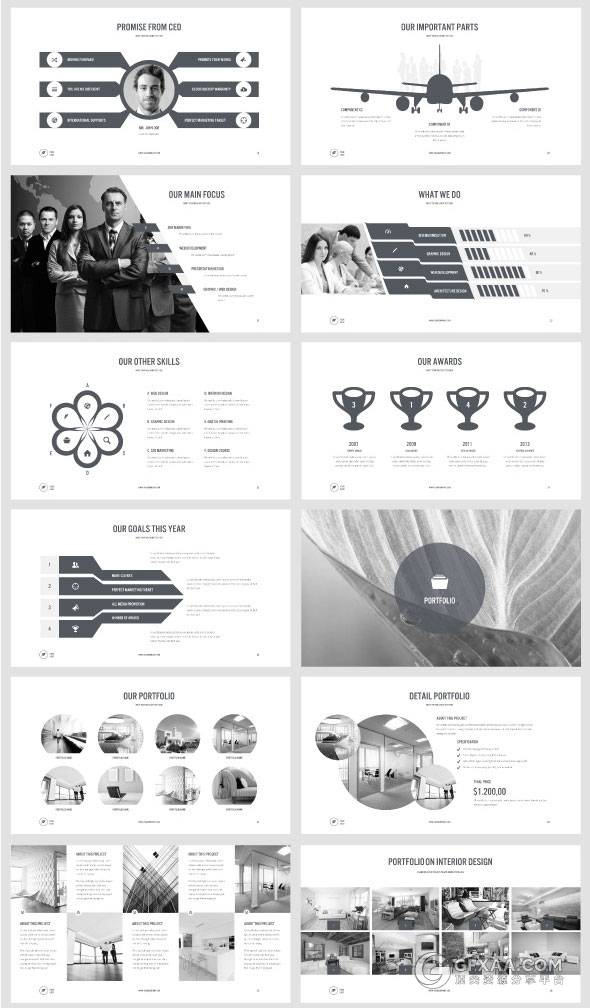 20种配色3200页总幻灯片商务PPT模板 - 顶尖PPT