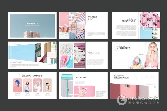 粉色文艺美妆食品小清新风格keynote模板 - 顶尖PPT