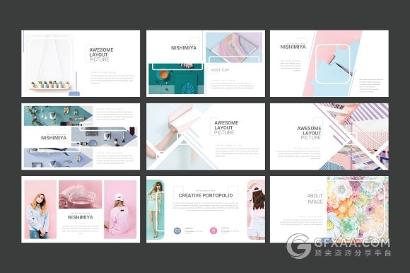 粉色文艺美妆食品小清新风格keynote模板 - 顶尖PPT