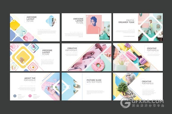 粉色文艺美妆食品小清新风格keynote模板 - 顶尖PPT