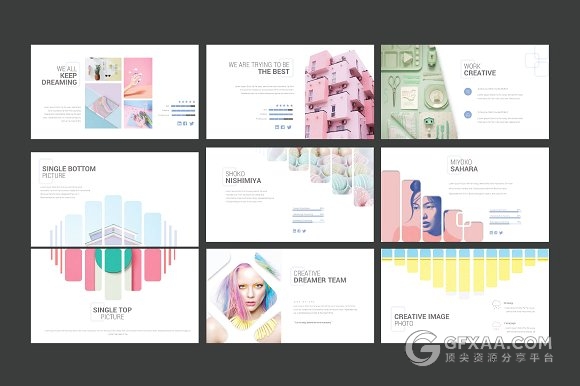 粉色文艺美妆食品小清新风格keynote模板 - 顶尖PPT