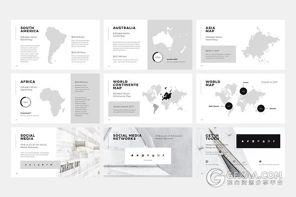 130多页简约文艺图片展示大气多用途PPT模板 - 顶尖PPT