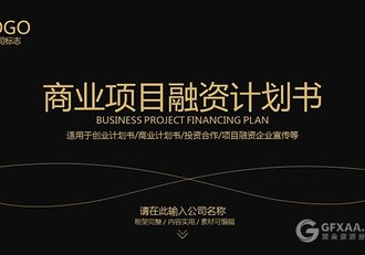 黑色土豪金商业项目融资计划书PPT模板 - 顶尖PPT