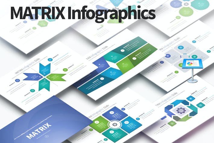 矩阵主题演讲信息图表keynote模板 - 顶尖PPT