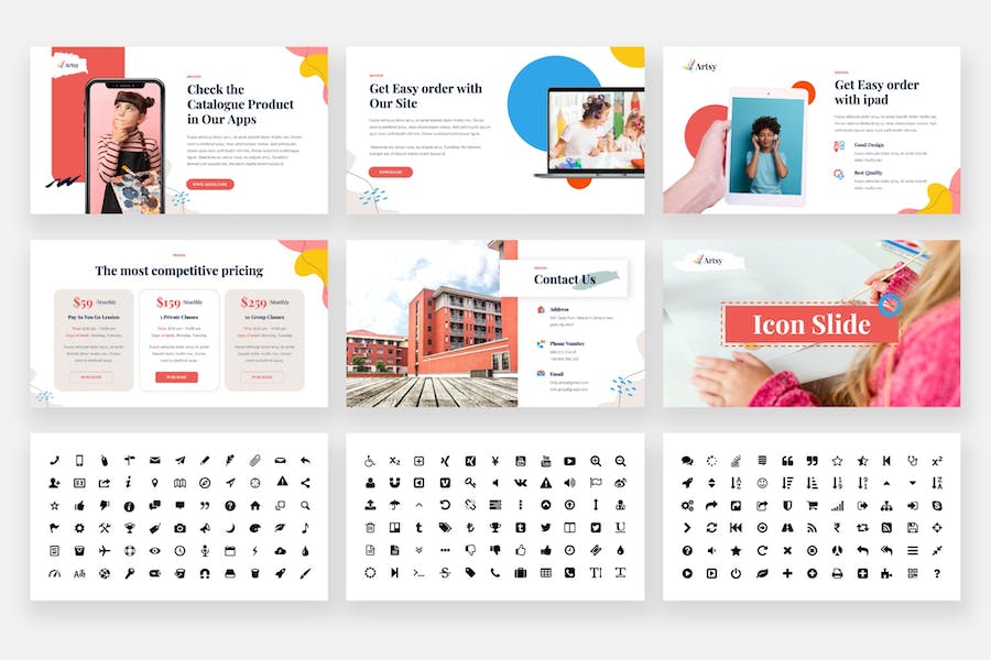 艺术音乐学校主题展示PPT模板 - 顶尖PPT