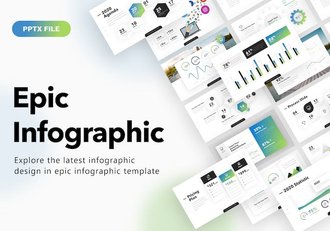 财务数据分析条形点线图信息图表PPT模板 - 顶尖PPT