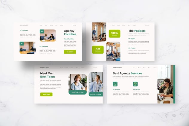 投资组合机构商业Powerpoint模板 - 顶尖PPT