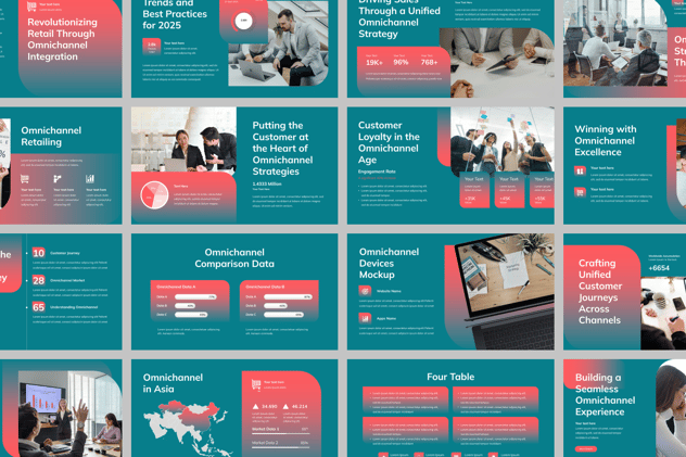 绿色全渠道PPT模板 - 顶尖PPT