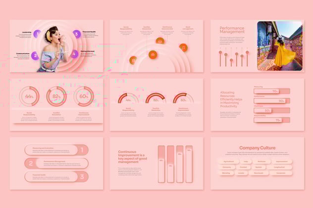 新拟态风格商务总结报告PPT模板 - 顶尖PPT