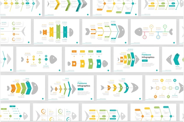 多用途鱼骨分析信息图Keynote模板 - 顶尖PPT